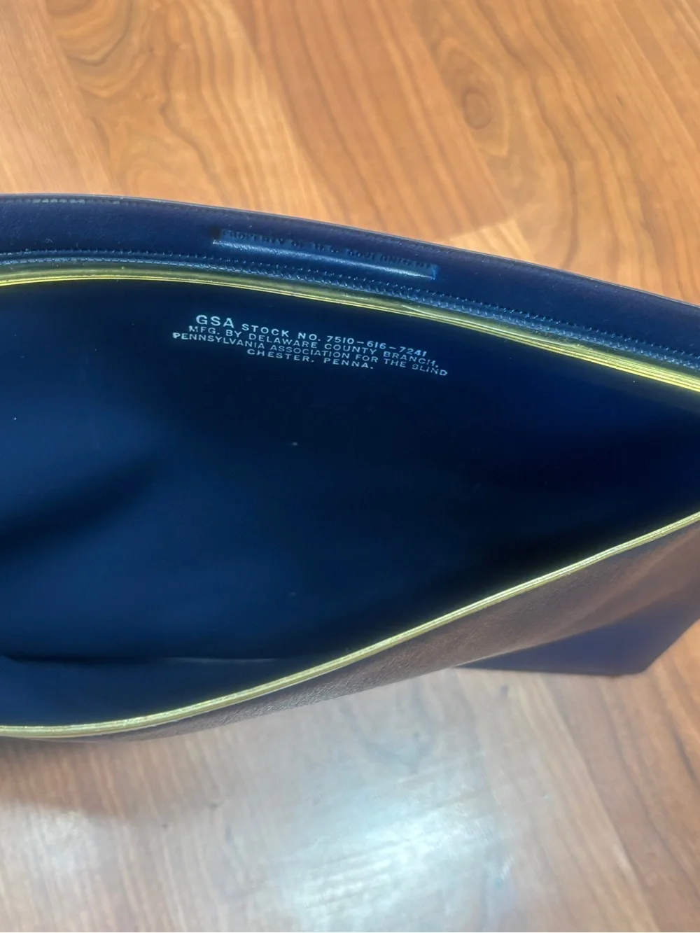 Vintage GSA Surplus Navy Leather Briefcase Portfolio